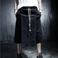Мужская мода повседневная короткая юбка брюки готический Ночной клуб Мужская Уличная одежда Ropa De Hombre хип хоп Брюки-ветровки