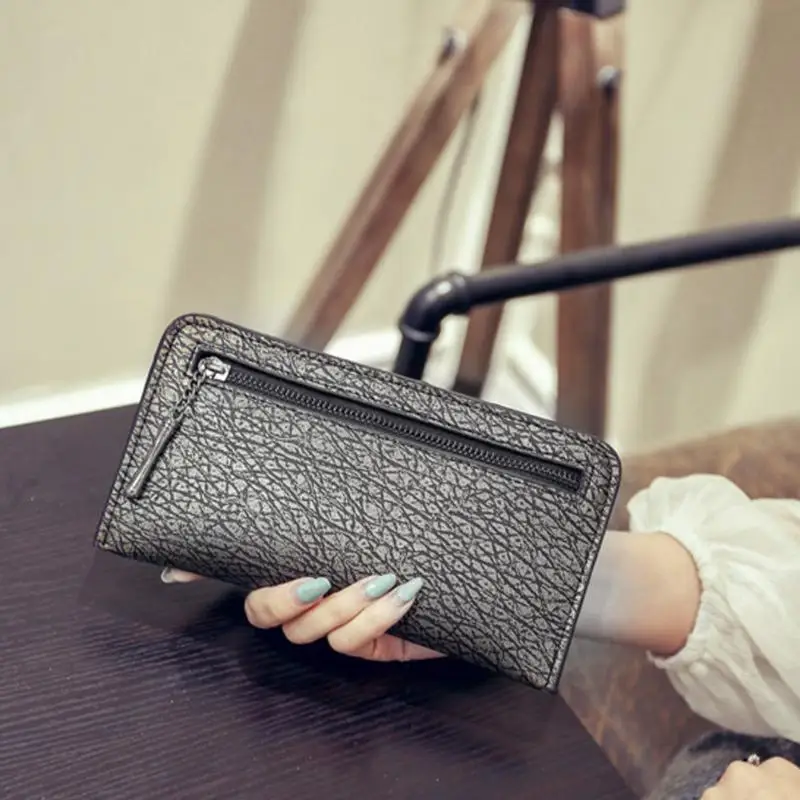 

Fashion Women PU Leather Retro Vintage Wallet Purse Long Zipper Clutch Bag