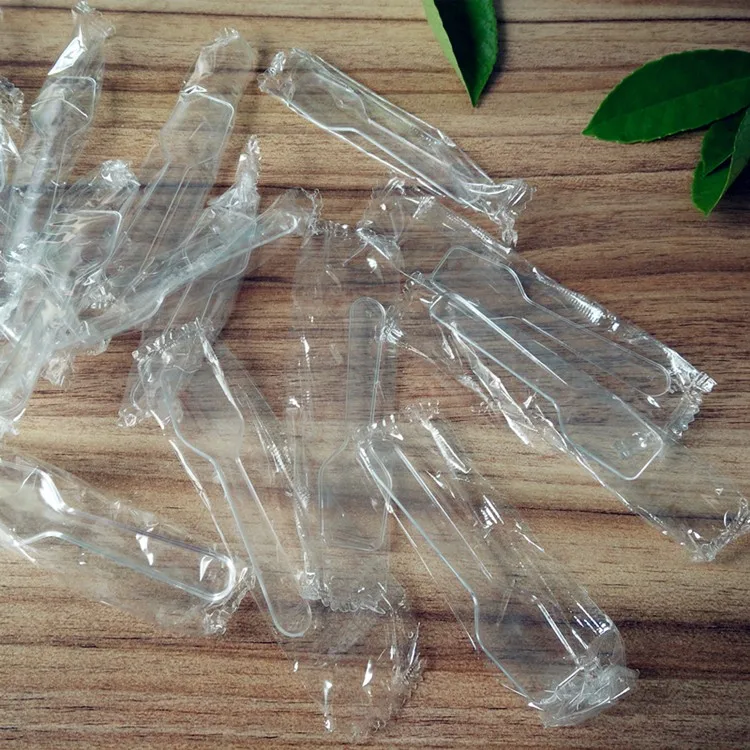 

Small! 4500 Pieces 7.5cm Wrapped Disposable Spoons Plastic Spoon Pudding Ice Cream Cake Biscuits Spoons Gelato Yogur