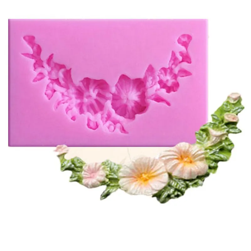 Floral Swag Silicone Sgarcraft Molds Cupcake Stencil Soap Chocolate