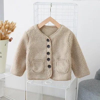 

2018 Korean Autumn Winter Children's Coat Toddler Wear Boys and Girls Quality Lambskin Coat Down Jacket Boy Winter Jacket Coat