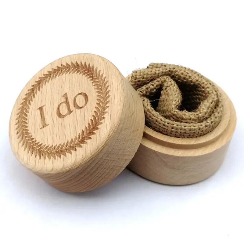 

Personalized Engraving Rustic Wedding Wooden Ring Box Jewelry Trinket Storage Container Holder Custom I Do Rings Bearer