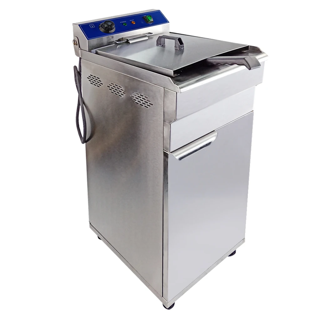 5KW Stainless Steel Commercial Electric Deep Fryer Fat Chip Frying Machine Large Single Tank 16L Multifunctional french fries