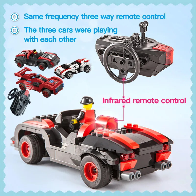 NEW Technic Tracer RC Car Blocks LegoINGLYS Vehicle Remote Control City Police Mini Action Figures Plastic Bricks Toys For Boys