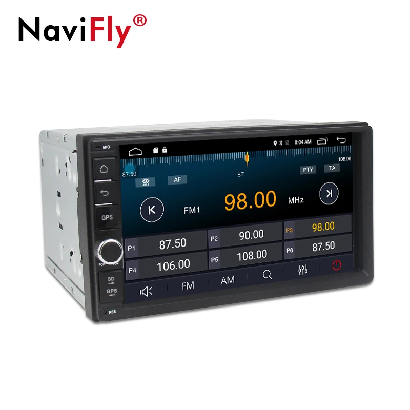Excellent HD 1024X600 Quad-core Android8.1 car Audio gps cassette for Two din universal 7inch touch screen free shipping free map card 4