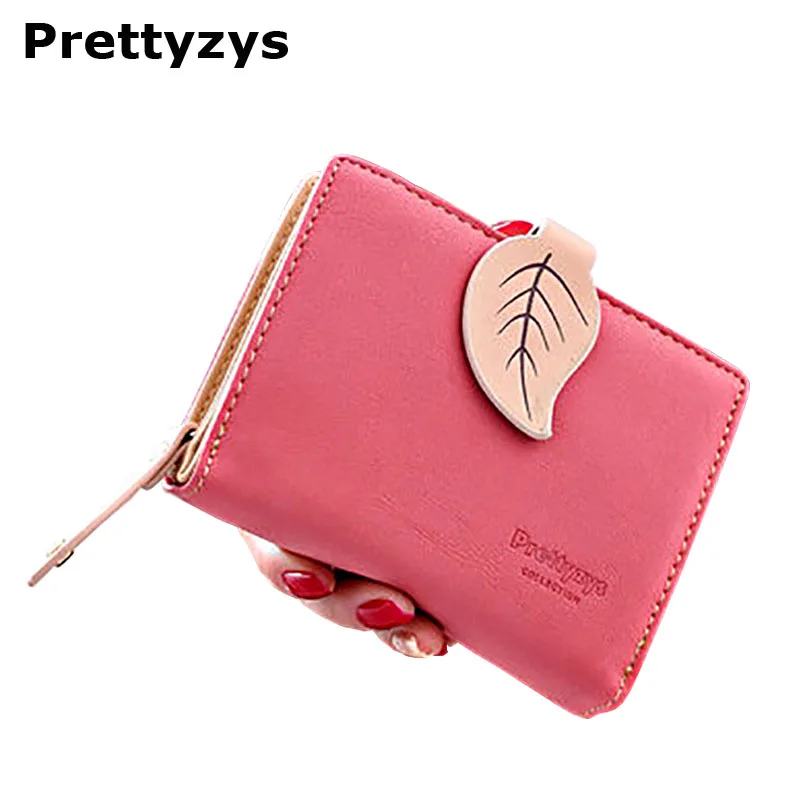 

Prettyzys High quality leaf design short size women wallets bag,Women bag, Korean style card holder and coin purse. Gift.