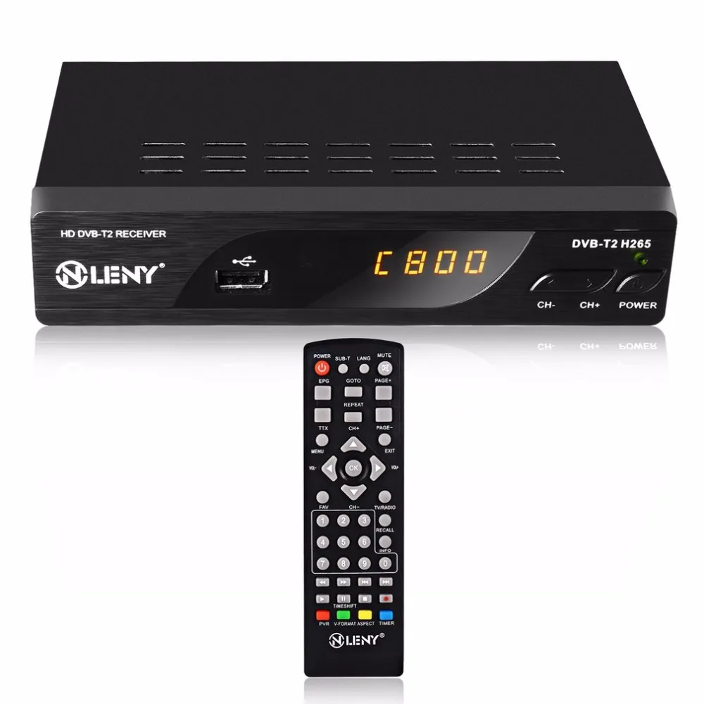 

DVB-T2 H.265 Full HD 1080P High Definition Digital Terrestrial Receiver USB2.0 Port with PVR Function and External HDD Black EU