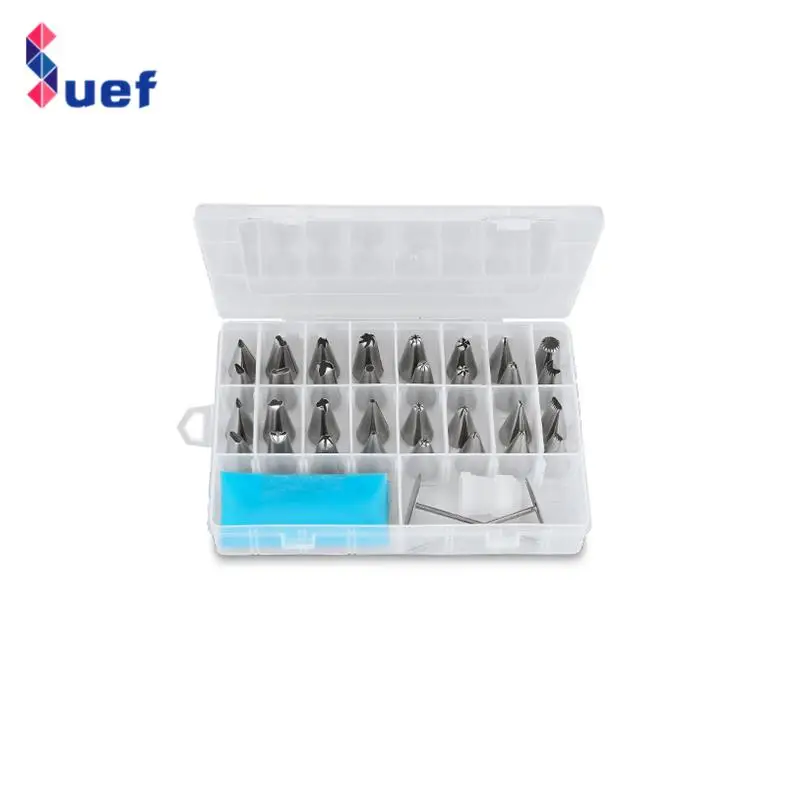 

38 Pieces /set Stainless Steel Pastry Tubes Piping Storage Box Baking Tools Cakes Nozzles Decoration Kitchen Accessories