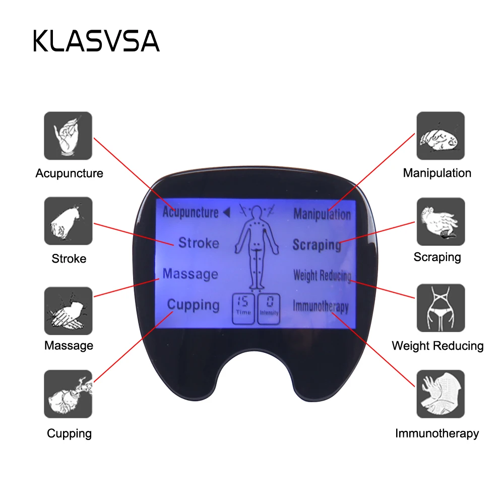 KLASVSA Electronic Acupuncture Stimulator Tens Pad Therapy Treatment Muscle Body Massager Relaxation Health Care Pulse Slimming KLASVSA Electronic Acupuncture Stimulator Tens Pad Therapy Treatment Muscle Body Massager Relaxation Health Care Pulse Slimming