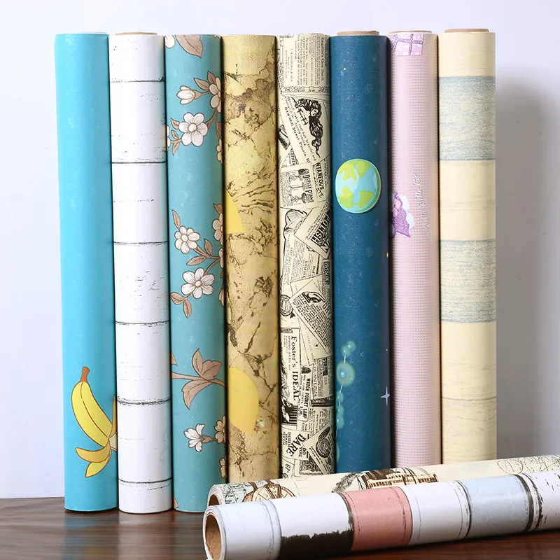 

PVC Waterproof Moisture proof Home Decor Self-adhesive Wallpaper For Kids Room Cartoon Bedroom Desk Renovation Wallpaper Sticker
