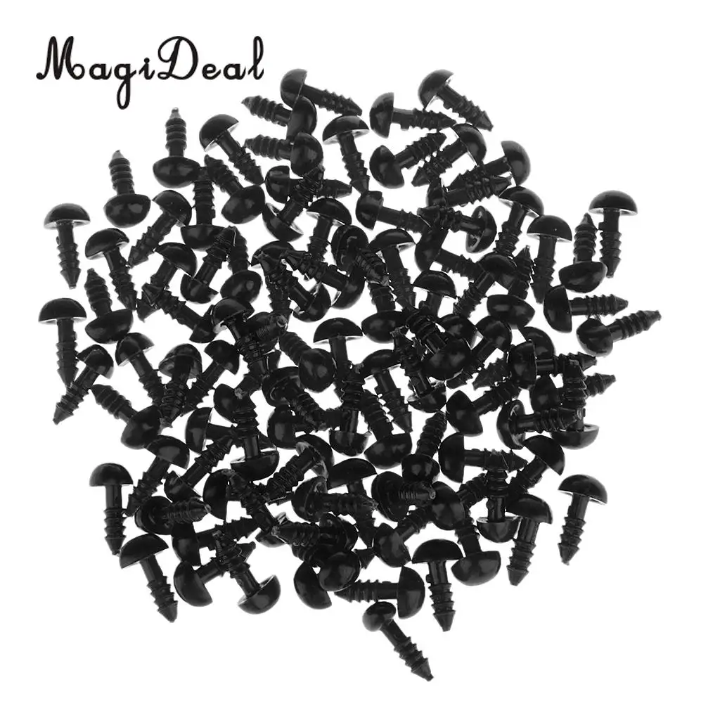 MagiDeal High Quality 100Pcs Plastic DIY Craft Animal Triangle Nose for Bear Dog Animal Toy Puppets Doll Black 7x9mm