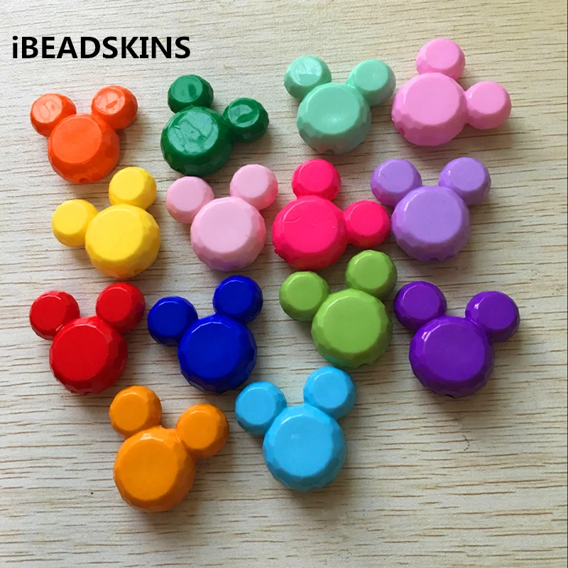 

(Choose color) 50PCS/lot 37x33mm chunky Mouse Head beads for chunky Jewelry necklace