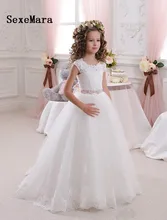 White Ivory New Arrival Flower Girl Dress for Wedding Lace Tulle Applique Girls Ball Gowns First Communion Dress Size 2-16Y White Ivory New Arrival Flower Girl Dress for Wedding Lace Tulle Applique Girls Ball Gowns First Communion Dress Size 2-16Y