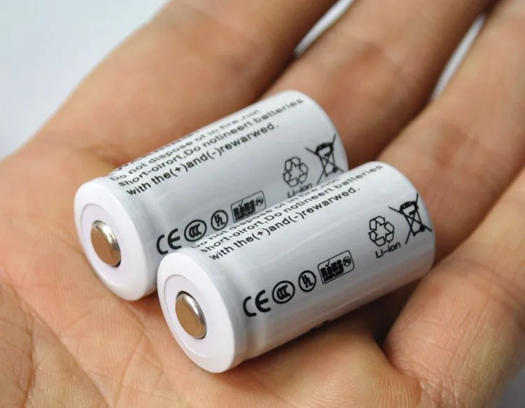 6 шт./лот 3,7 V 2200mAh CR123A перезаряжаемая литиевая батарея, 16340 светодиодный фонарик литиевая батарея