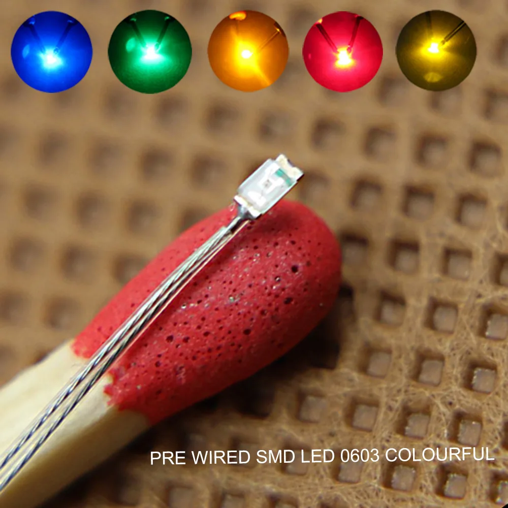 T0603 20 шт. 0603 SMD светодиодный S предварительно припаянный micro litz Проводные провода