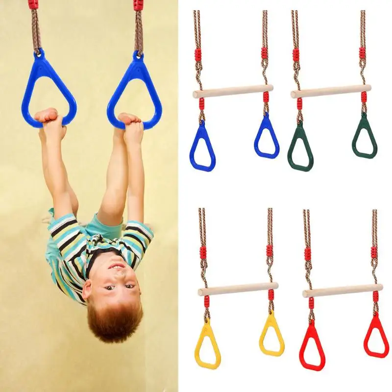 

Wooden Hand Rings Climbing Swing Seat Toy Outdoor Gift Sports Fitness Children Supplies Disc Monkey Kids Garden Accessories Toys