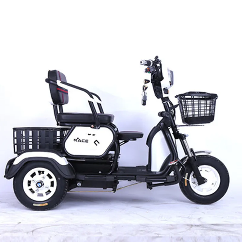 Cheap Electric Adult Tricycle 48v 500w Li-ion Battery Strang Range Red Blue White 2