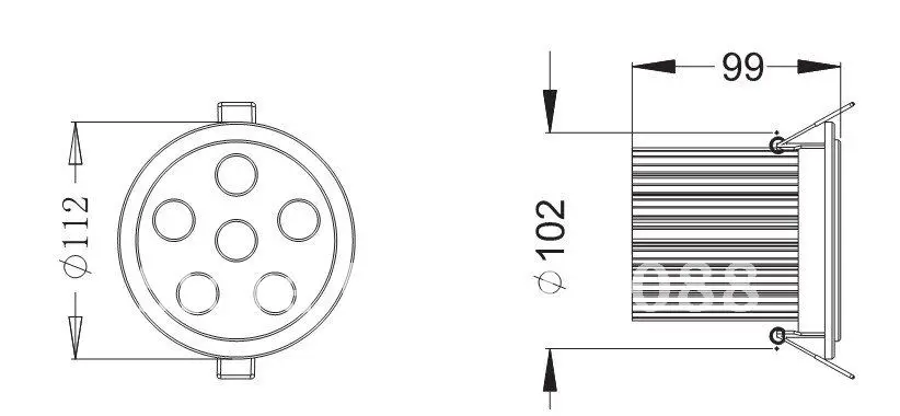 12 Вт led вниз свет 6x2 Вт, Dia112* H99mm, освещение жизни> 50, 000hrs, CE& ROHS