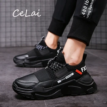 

CeLai 2019 Stylish Designer Casual Shoes Men Sneakers Black White Walking Footwear Breathable Mesh Sneakers Male Dad Shoes A-049