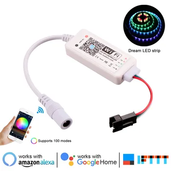 

Wifi LED Smart Controller RGB LED Controller for WS2811 2812 RGB LED Strip Lights Compatible with Alexa Google Assistant IFTTT