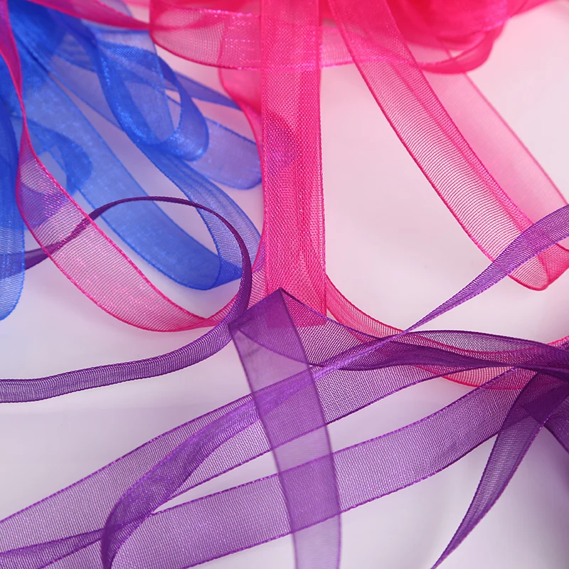 10mm 20 yard Organza Ribbon Apparel Sewing Fabric For DIY Gift Packaging Wedding Decoration Ribbon Party High Quality