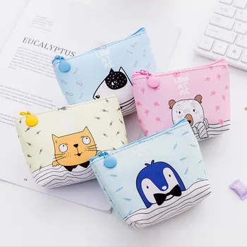 

Coin Purses PU Leather Wallet Small Fresh Casual Lady Fashion Cute Pattern Cartoon Dollar Money Bag Zipper Pouch