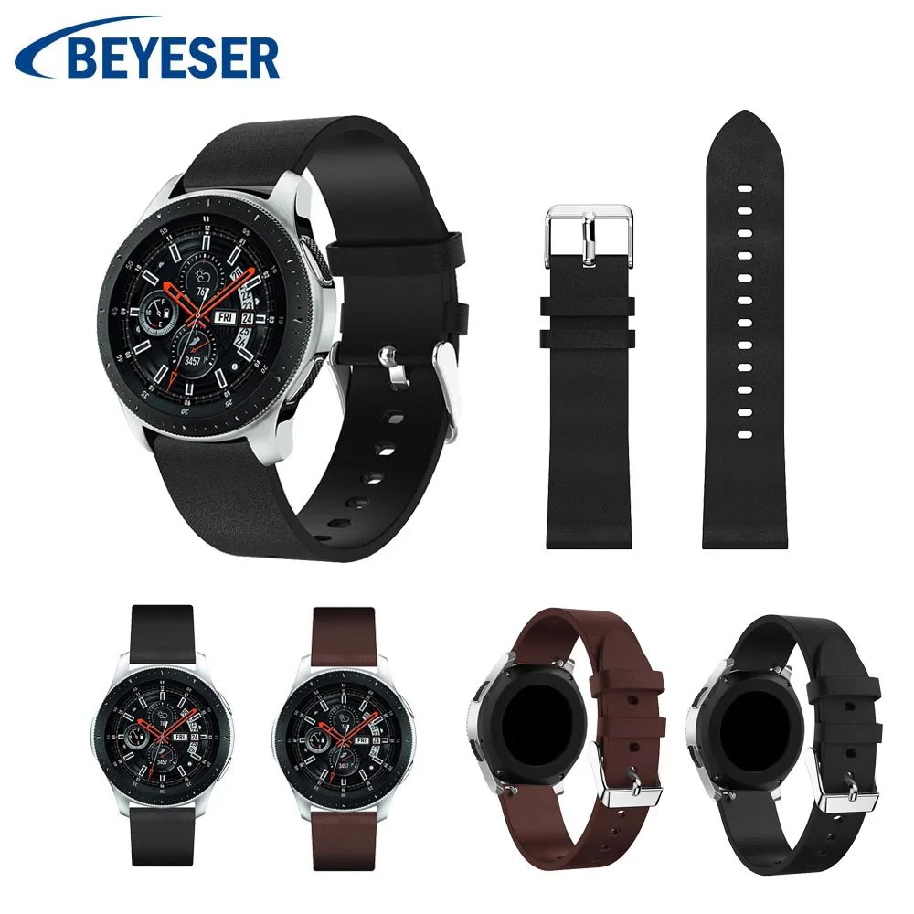 

for Samsung Galaxy Watch 46mm pointed oil edge stitch leather strap 22m For Samsung Gear S3 Watch Straps Replacement Watchband