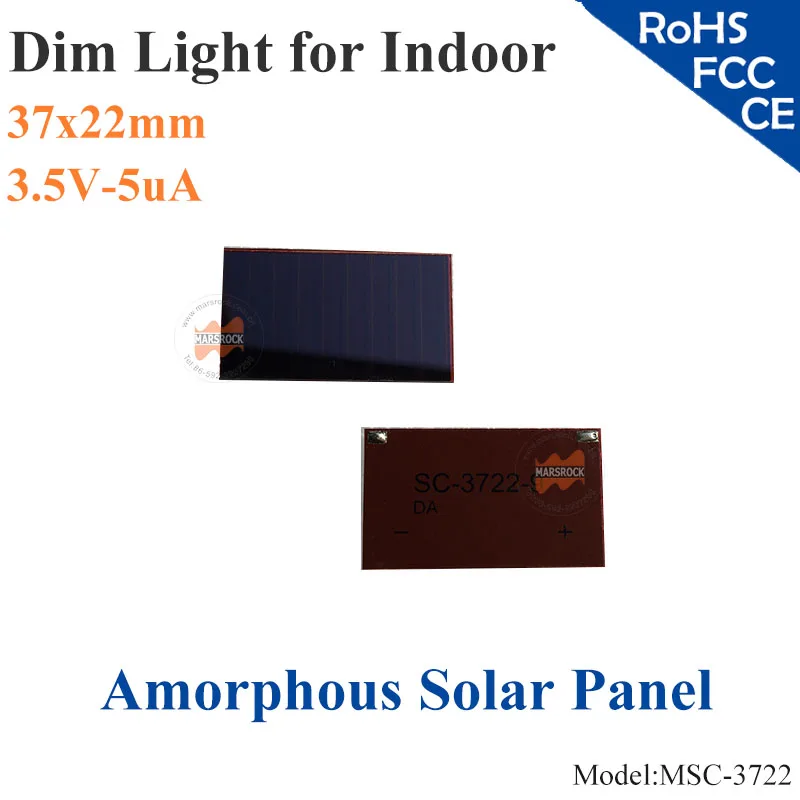 Solares de Silício Amorfo de Película Fina para o Interior do Produto Ito de Células Luz Vidro Calculadora Brinquedos 0-3 Bateria 37x22mm 3.5 v 5ua Dim