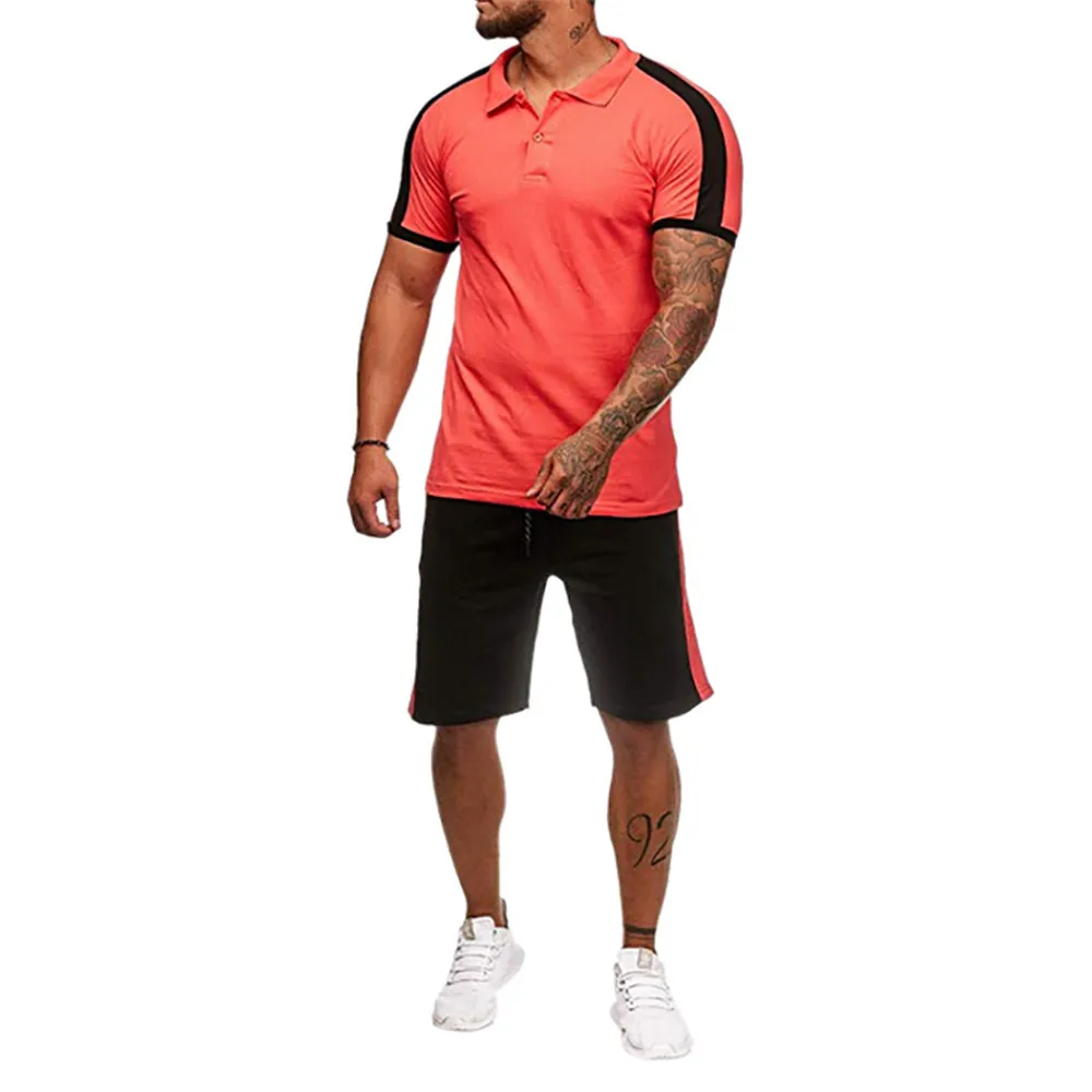 Men Tracksuits Short Sleeve 2019 Summer EU Size Male Fitness Sets High Quality Workout Shorts Sweaty Young Man Casual Sportswear Men Tracksuits Short Sleeve 2019 Summer EU Size Male Fitness Sets High Quality Workout Shorts Sweaty Young Man Casual Sportswear