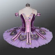 Балетная пачка фиолетового цвета для взрослых, женские профессиональные Балетные платья-пачки, 12 слоев юбки, классическая балетная пачка для девочек, балетная юбка AT0092