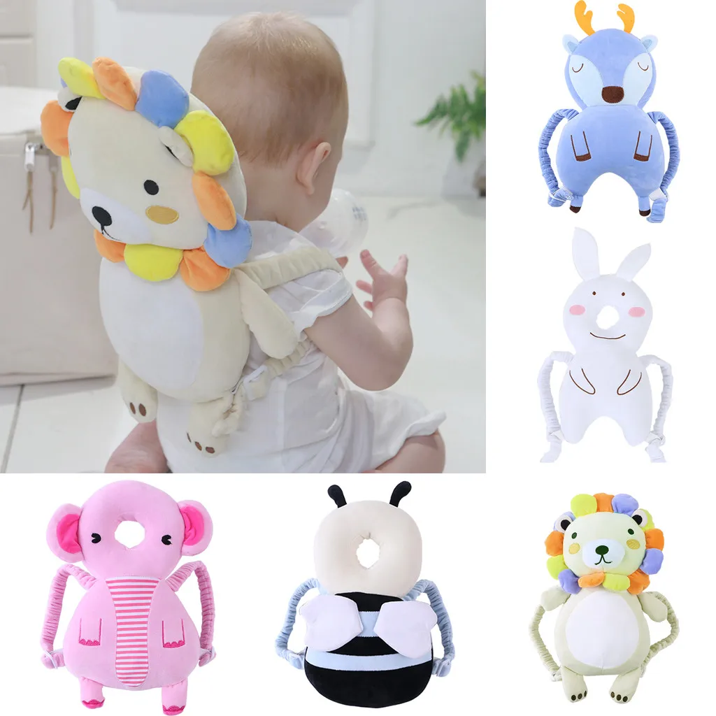 

Newborn Baby Head Protector Back Safety Pillow Baby Soft Adjustable Head Protective Cartoon Cushion Pad for Walk Sit Learning