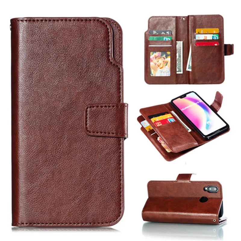 

Leather wallet phone case for Huawei P9 P10 P20 P30 MATE 10 20 LITE PRO P-SMART mobile phone panel bracket bank card slot flip
