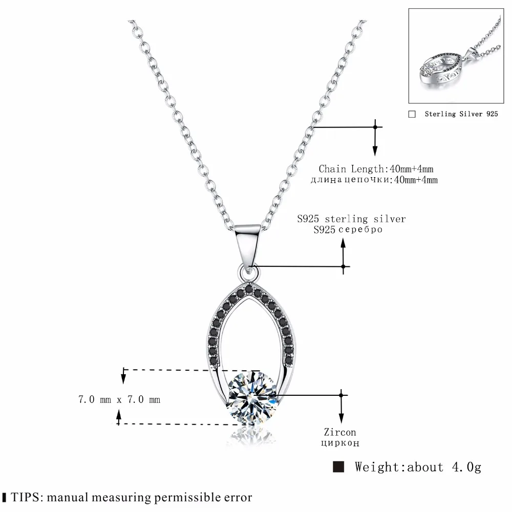 Silver necklace women 100% genuine silver color
