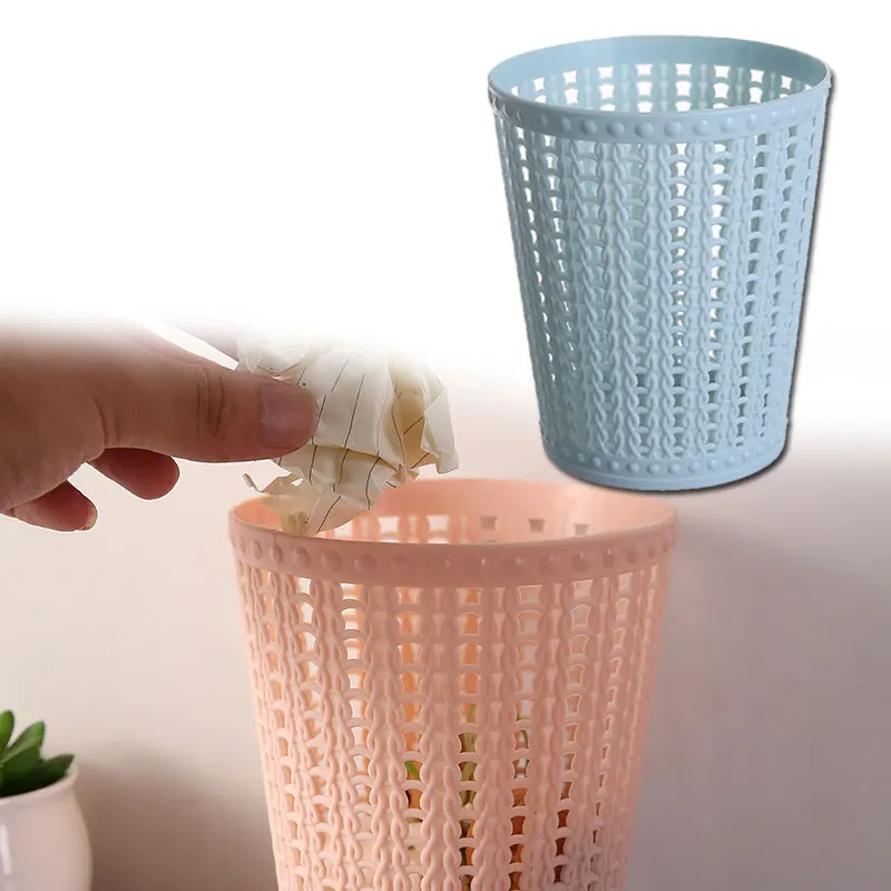 

Modern Simple Deskup Waste Bin Office Kitchen Bathroom Dustbin Trush Can Multi-model Stripe Zero Waste Trash Can Basket