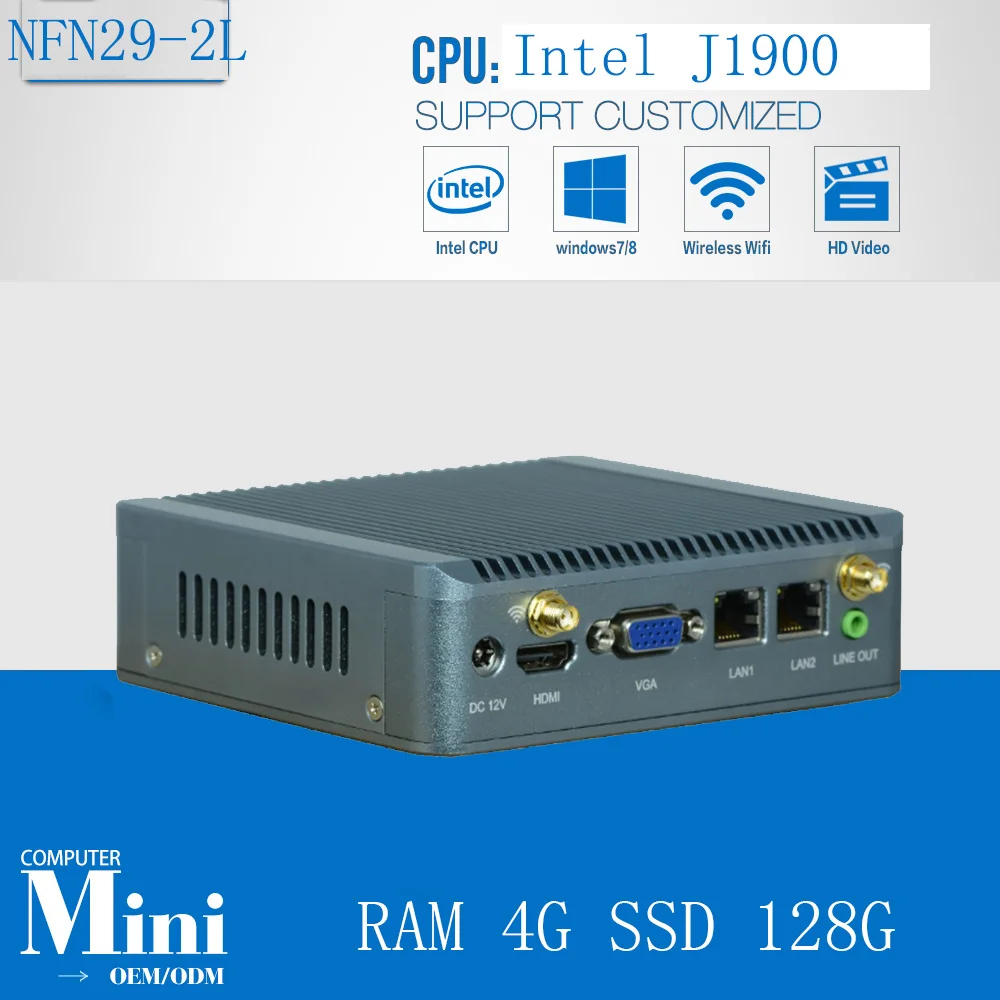 font b RAM b font 4G SSD 128G celeron quad core J1900 fanless ultra small