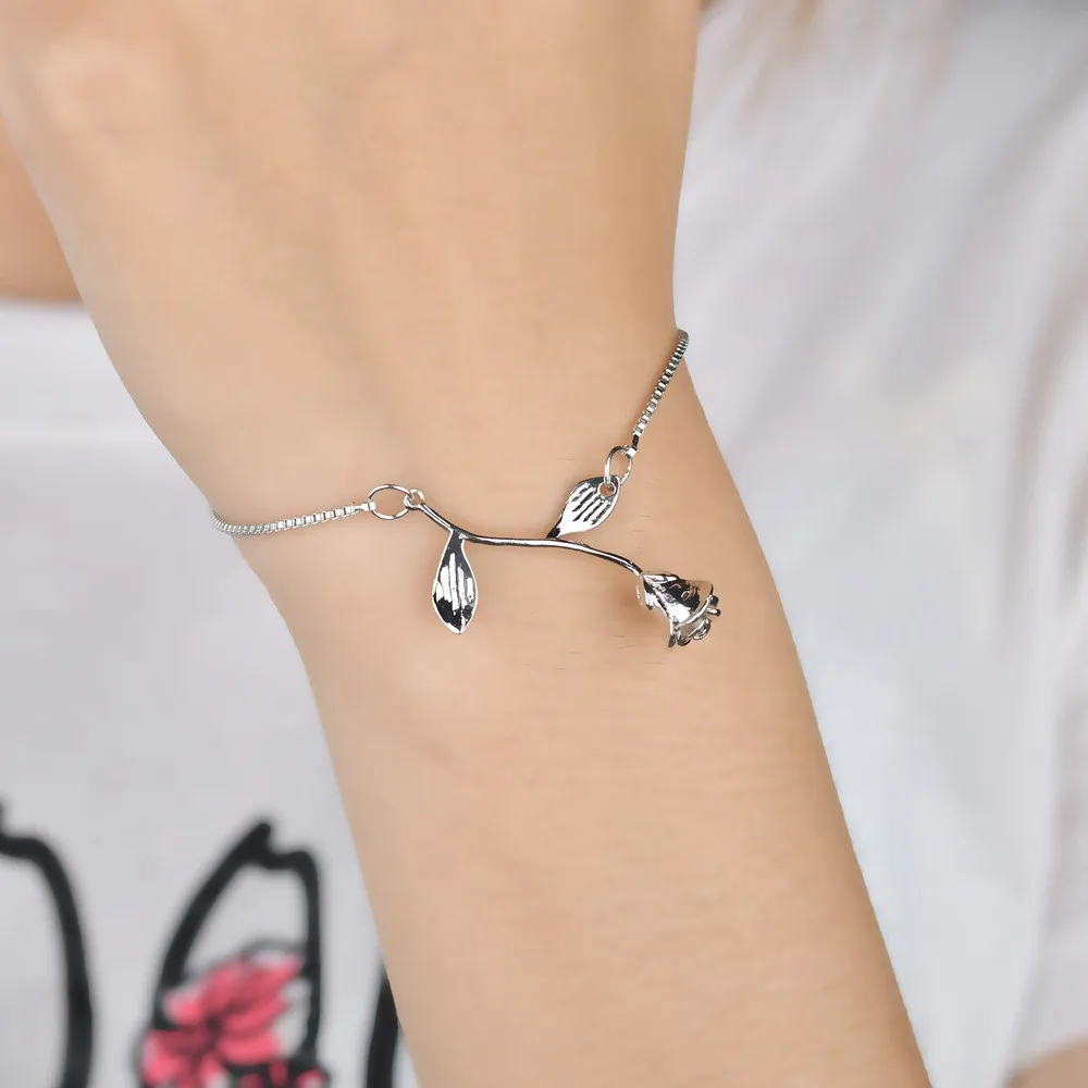 

Best Selling Women's Crystal Rhinestone Roseflower Plated Bangles Bracelet Jewelry Adjustable Party Dress Drop Shopping Wd3