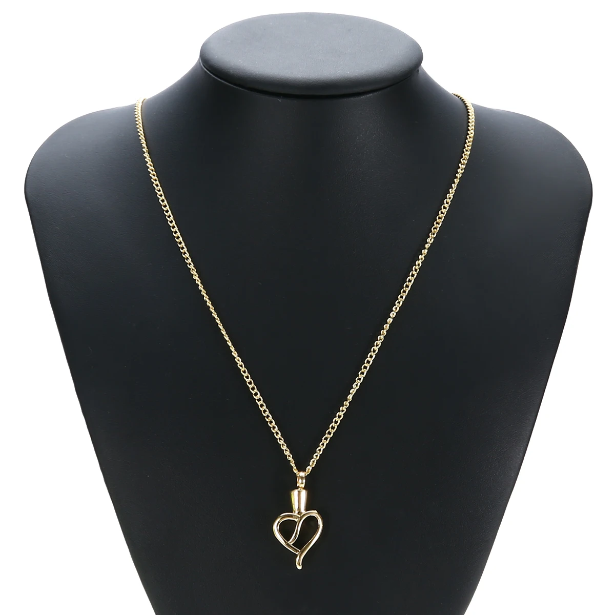 Shellhard Gold Color Urn Cremation Pendant Necklace Vintage Love Heart Ash Holder Mini Keepsake Necklaces Memorial Jewelry
