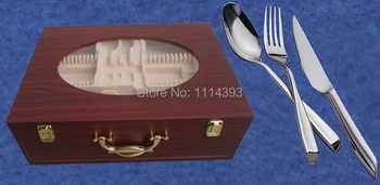 

1013-P518 Forged Stainless steel Cutlery set 72pcs with Wooden Case/ Flatware set with Wooden Box/ Cutlery set 72pcs as Gift