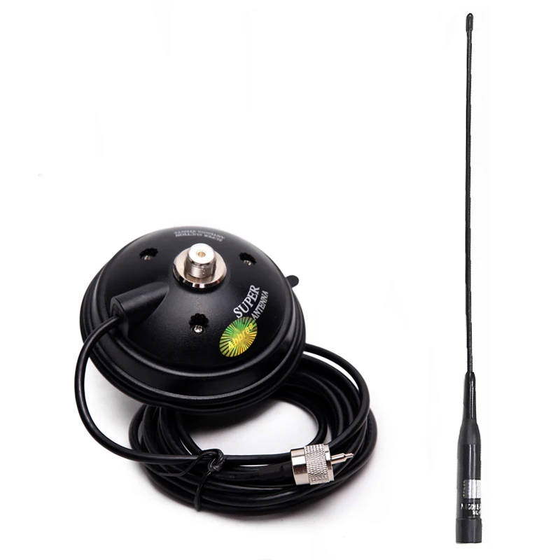 Нагоя NL-R2 Двухдиапазонная VHF UHF 144/430MHz штыревая антенна магнитное крепление(диаметр основания: 9 см/11,5 см/12 см) для мобильного радио Walkie Talkie