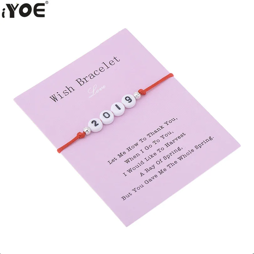 

IYOE Custom Digits Bracelets Women Men Children 2019 0214 Born Date Number Beads DIY Red Bracelet Family Friendship Birthday