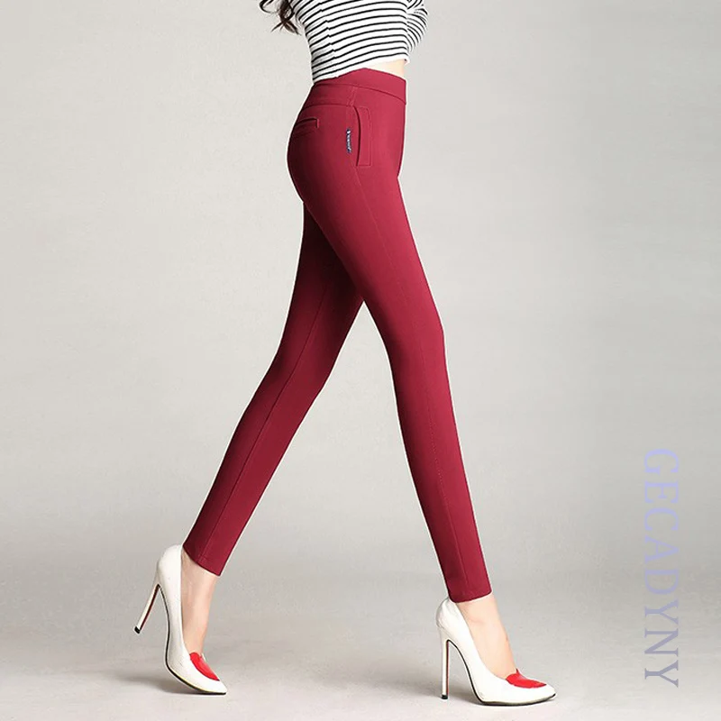 Buy Fashion Women Pencil Pants Candy Color Solid High