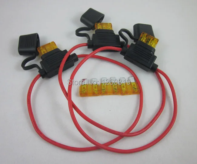 3pcs waterproof In Line standard Blade Fuse Holder fuses+5A Amp kit for