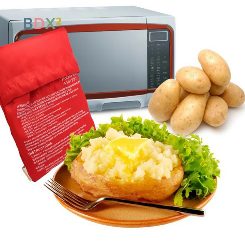 

1pcs Washable Potato Microwave Bag Corn Baked Pocket Fast Baked Rice Steam Pocket