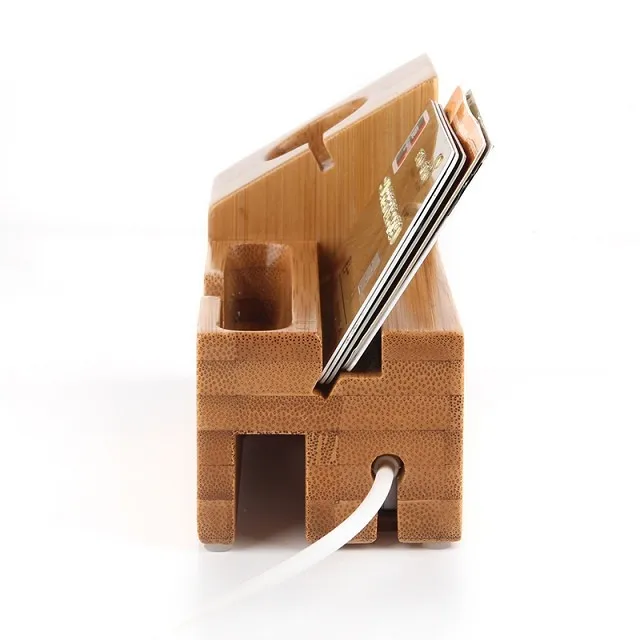 New Wooden Charger Charging Dock for apple watch apple iwatch Wood Stand Mobile Holder for iPhone 6 Plus 5 5s 4 4S Cell Phone Card Slot