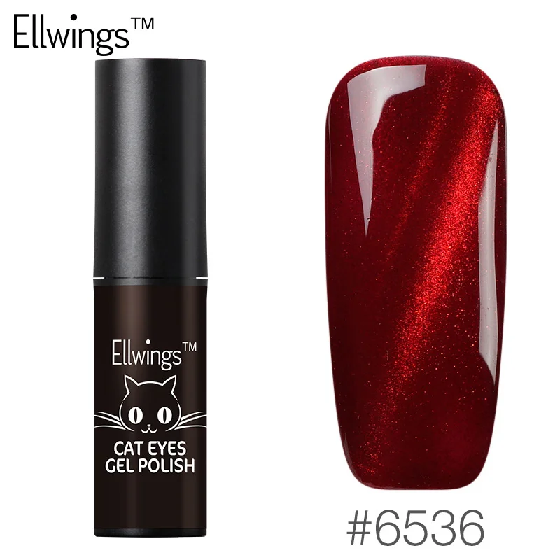 Ellwings блеск 3D цвета Пламя Красный кошачий глаз гель лак для ногтей УФ гель лак блеск магнит новейший DIY гель лак - Цвет: 6536