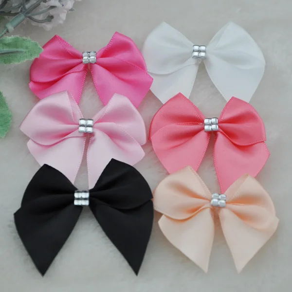 

40PC Ribbon Bows Flower the Rhinestone Appliques Sewing Craft Lots Upick B227
