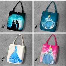 IVYYE Золушка Мода Аниме Складная парусиновая сумка для покупок повседневные сумки на плечо индивидуальные Tote сумки леди девушки