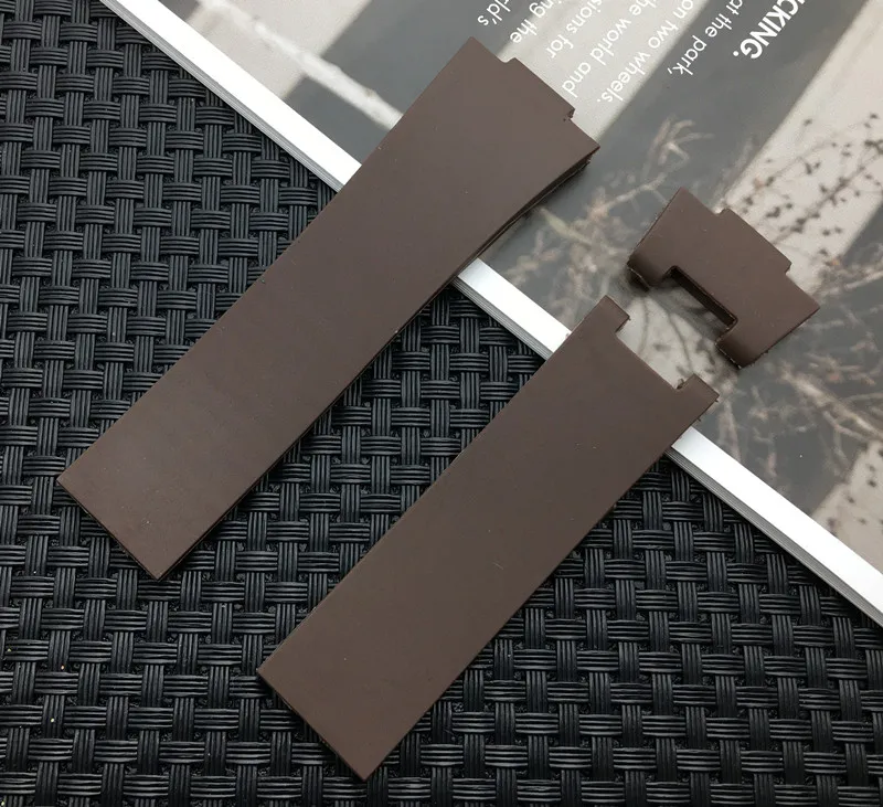 Роскошный бренд 25*12 мм черный коричневый синий водонепроницаемый силиконовый резиновый ремешок для наручных часов ремешок для Ulysse Nardin инструменты