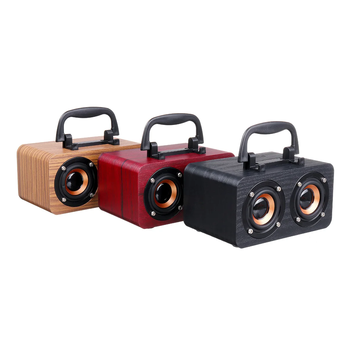 10W Wooden Wireless bluetooth Portable Speakers Subwoofer Stereo Bass System bluetooth Speaker TF USB MP3 Player Home Amplifier