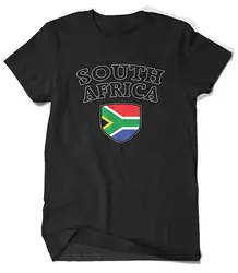 Флаг Южно-Африканской Республики гербовый щит с украшением наверху футболка 2019 Harajuku футболка с коротким рукавом Zomer O шеи Harajuku Удобная